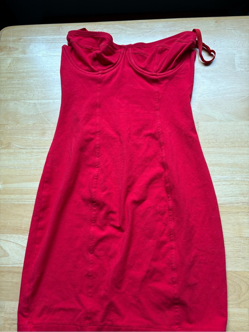American Apparel Red Strapless Bodycon Mini Dress